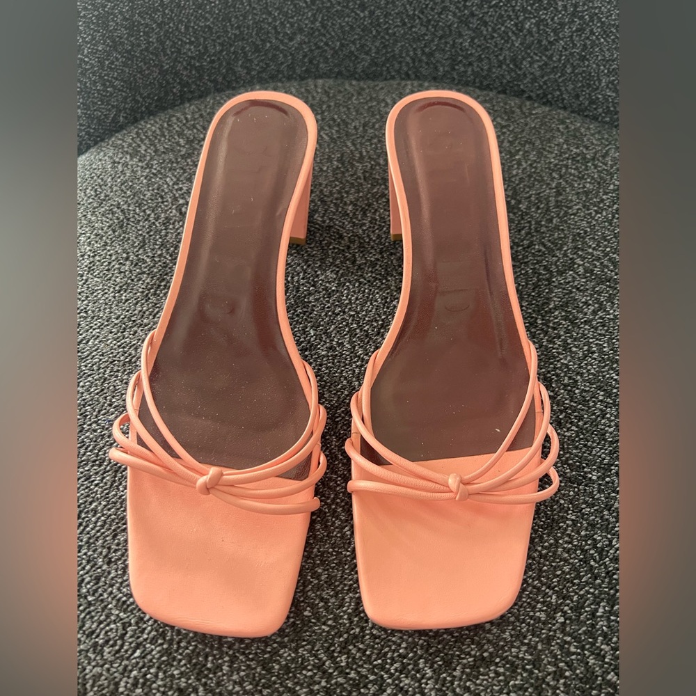 Staud Pippa Knotted Leather Mules Pink Women’s size 39 barely worn